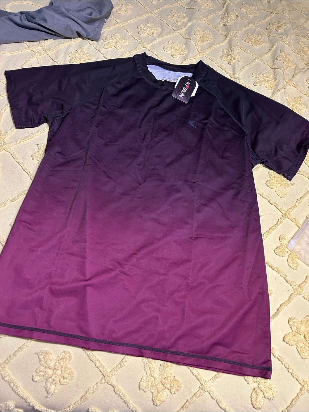 MEN'S ATHLETIC TEE - PURPLE/BLACK